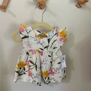 Old Navy Floral Kids Top - White, Pink, Yellow